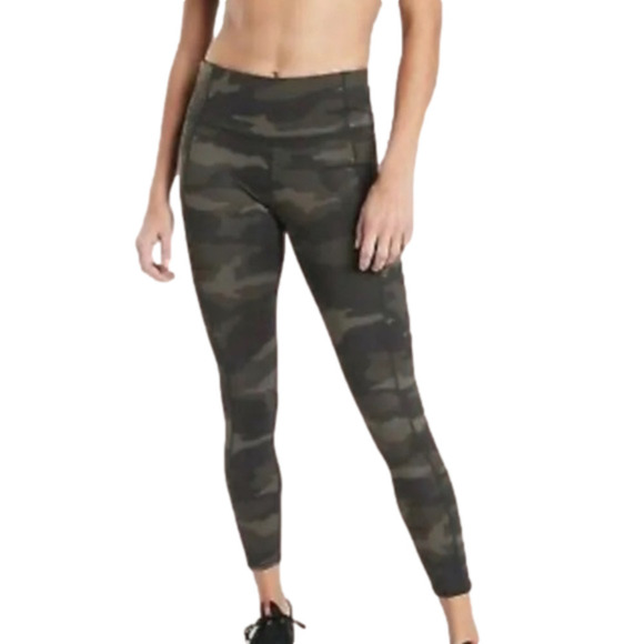 Athleta Camo Green Contender 7/8 Tight Legging, Medium - Picture 1 of 11